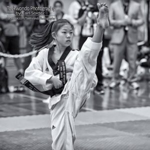 Girl doing taekwondo