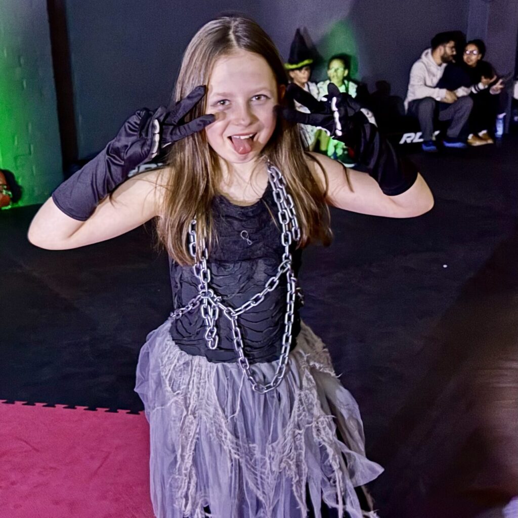 Students having fun at a martial Arts Halloween Party in Peterborough, Cambridgeshire