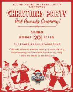 Christmas Party and Award Ceremony for Evolution Taekwondo Martial Arts School in Peterborough